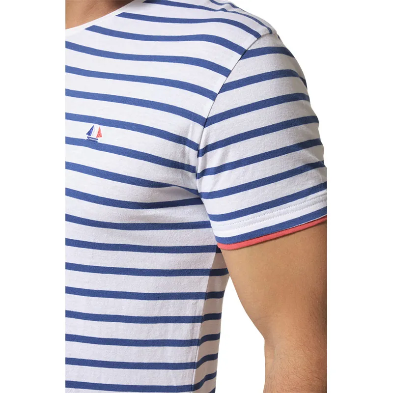 T-shirt rayé à MC  homme Lotso - Blanc/Bugatti-2