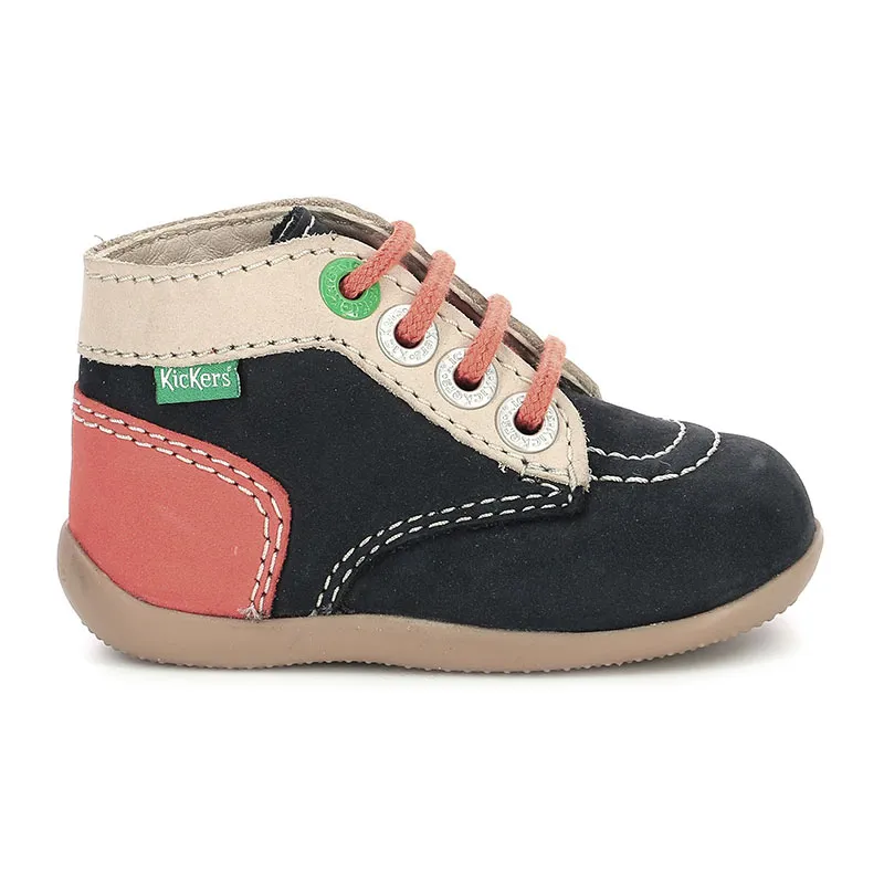 Bottillons Bonbon-2 - Marine/Beige/Orange-0