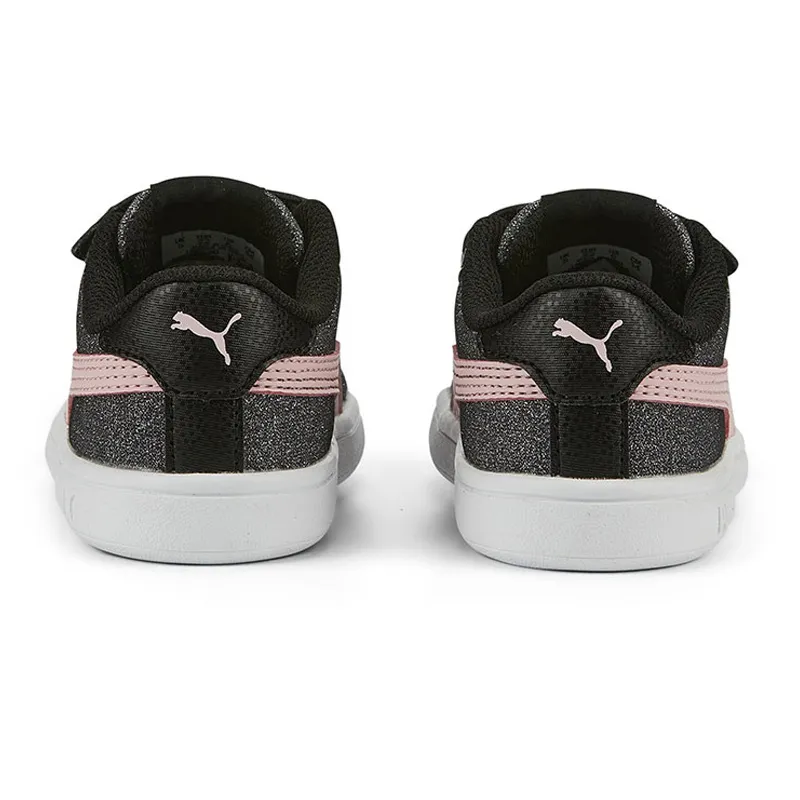 Baskets Bébé Smash V2 Glitz Puma - Noir/Rose-4