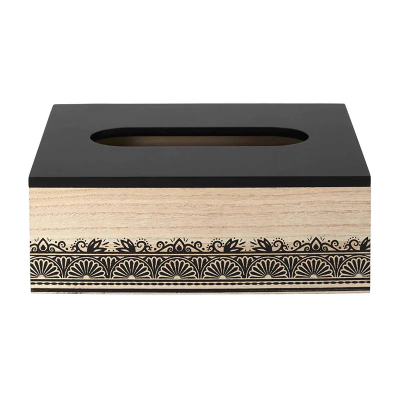 Boîte à mouchoirs Mirage Bois/Noir - 24x14x8,5cm-2