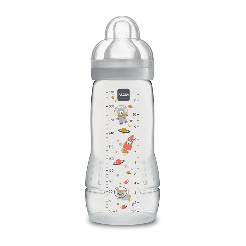 1 Biberon Easy Active 330ml Tétine X Nuages - Gris-0