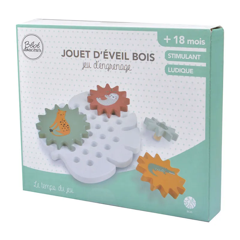 Puzzle engrenage Animaux & Feuille Savane - 21x17cm - BEBE DOUCEUR-1