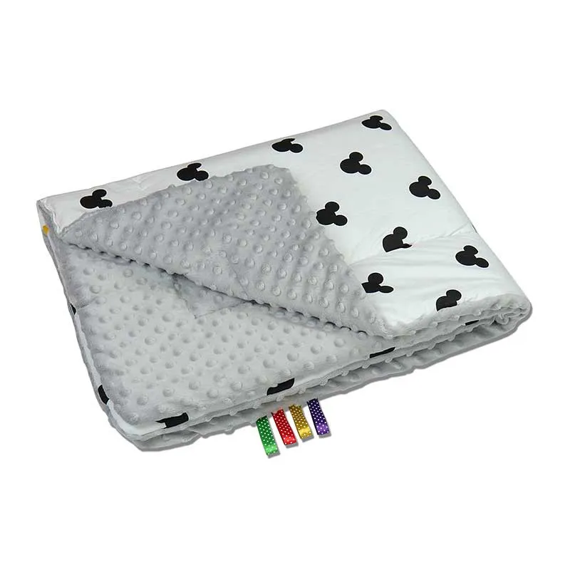 Couverture Minky Mickey Blanc/noir - 75x100cm-0