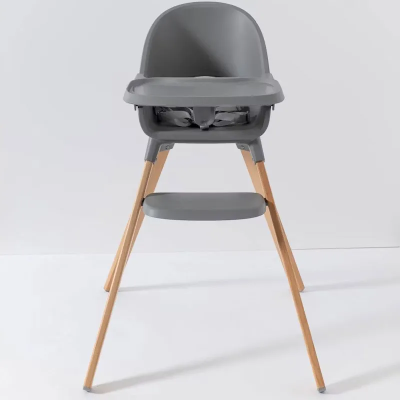 Chaise haute évolutive + Coussin Gris - 6m+-1