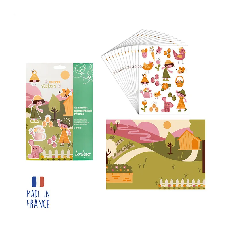 Gommettes repositionnables Pâques 240pcs - 3+-0