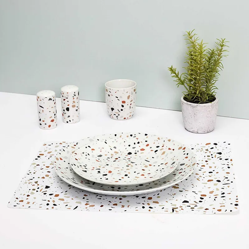 4 Sets de table Terrazzo multico. - 40x30cm-3