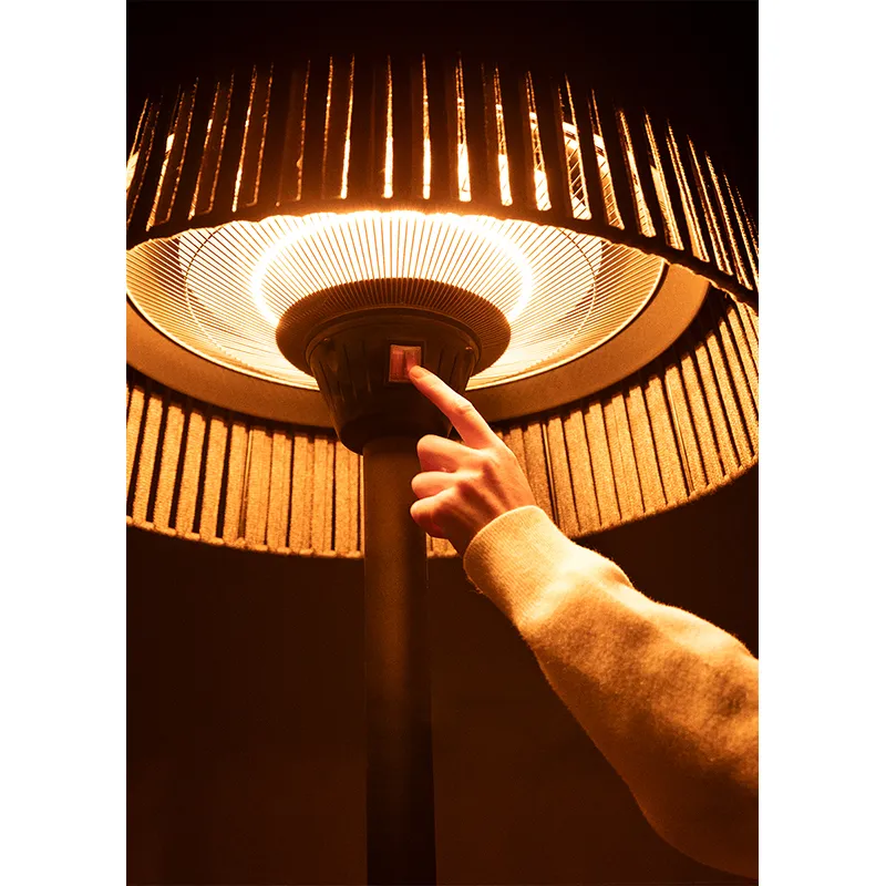 Lampe pied chauffage infrarouge - Noir-2