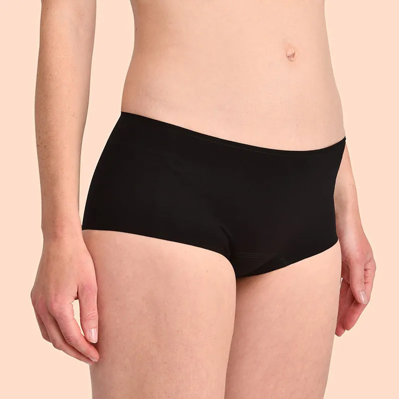 Boxer menstru. Basic + Culotte menstru. taille haute - Noir-7