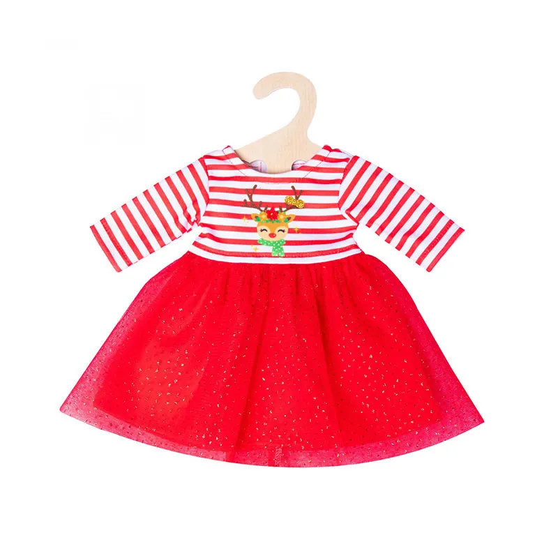 Robe de Noël + Serre-tête - Poupée 28-35/35-45cm-1