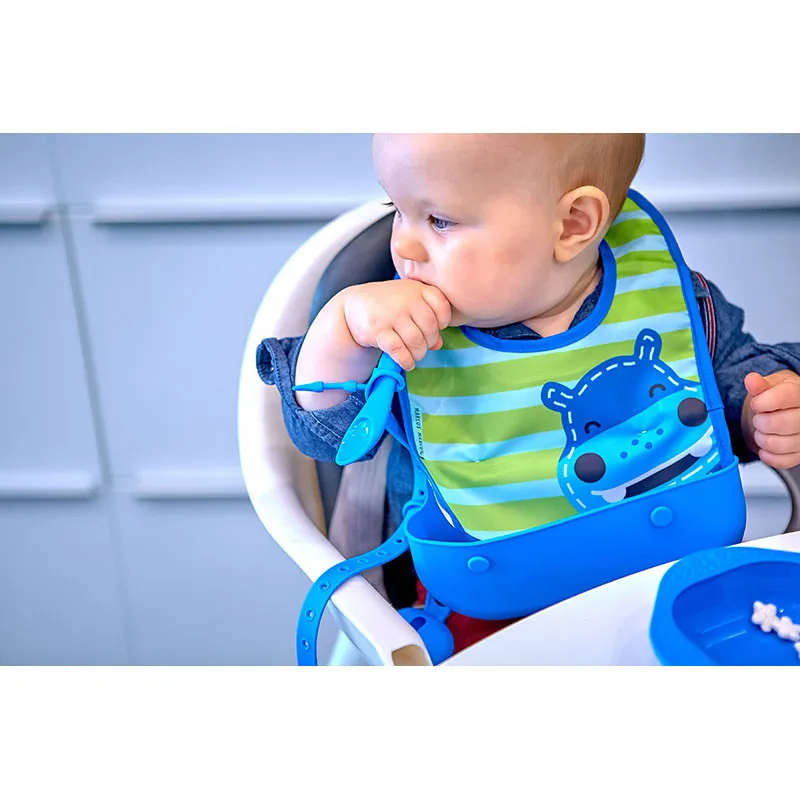 2 Bavoirs ramasse-miettes de voyage Lucas - 6m+-4