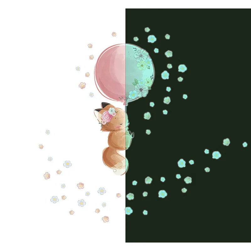 Stickers Phospho. - Renard et son ballon + 60 fleurs-8