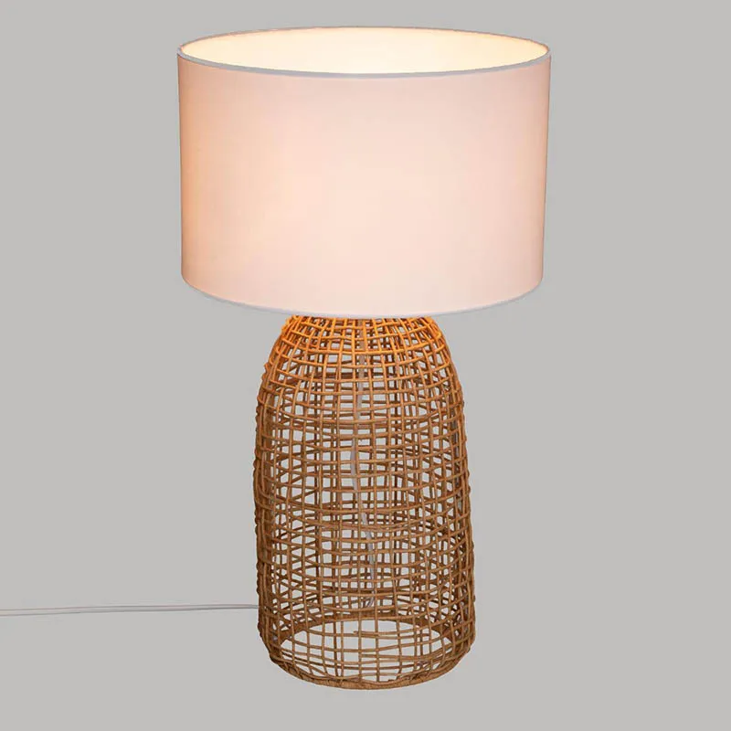 Lampe à poser Rotin Blanc - 55cm-3