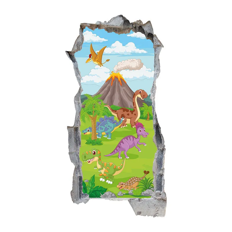 Stickers - 3D trompe l'oeil Dinosaures-2