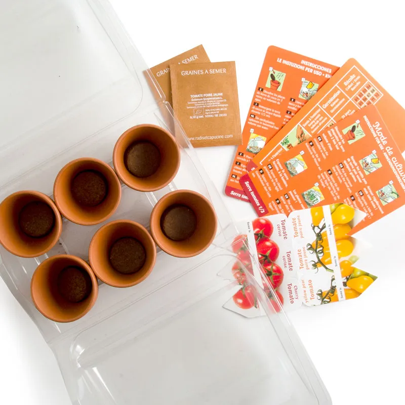 Mini serre + 6 pots - Tomates Bio-2