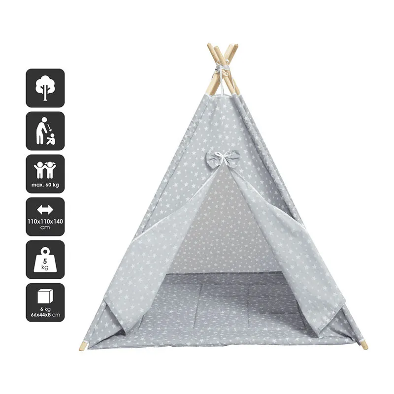Tipi Étoile Gris - 110x140cm-1