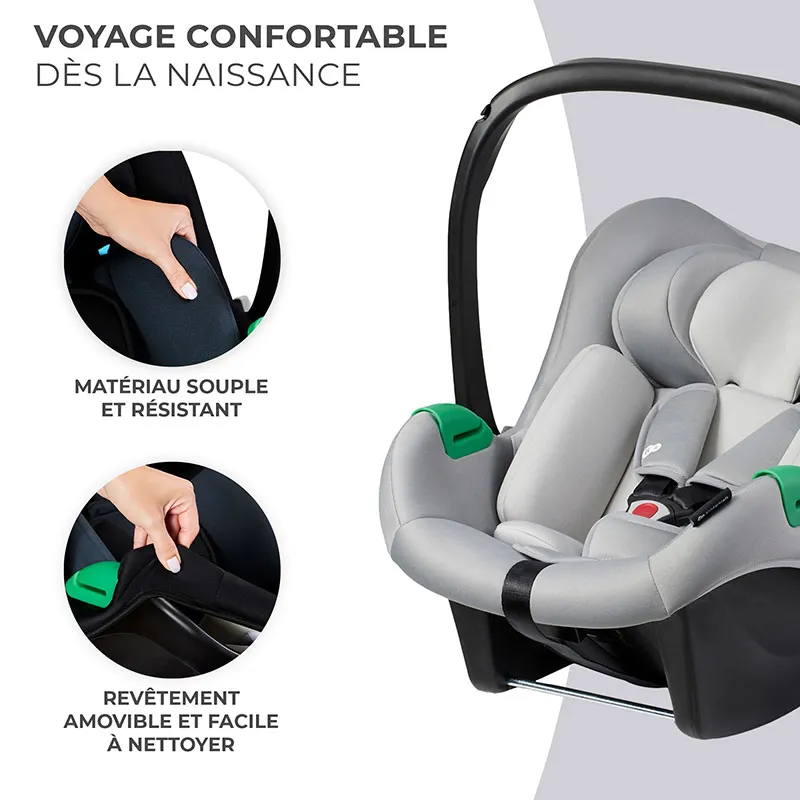 Siège-auto Mink Pro I-Size 40-75 cm + Base Isofix - Gris-11