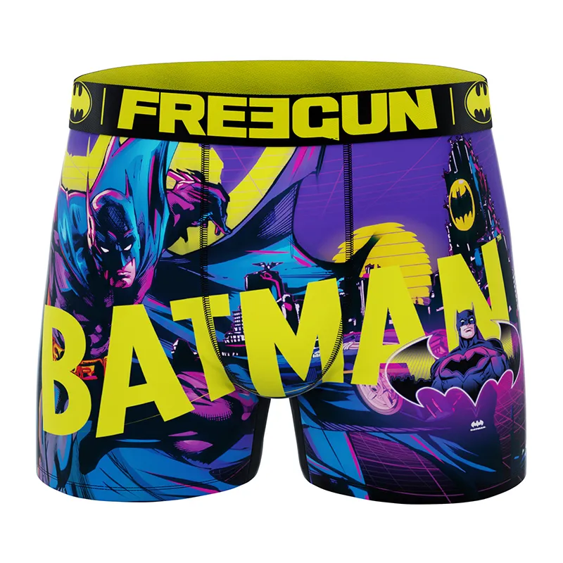 3 Boxers Homme DC Comics - Violet/Jaune/Bleu/Gris/Blanc-1