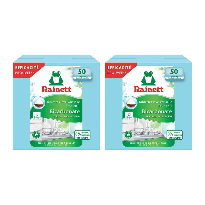 2 Paquets de Tablettes lave-vaisselle Bicarbonate Écolabel - 2x50-0