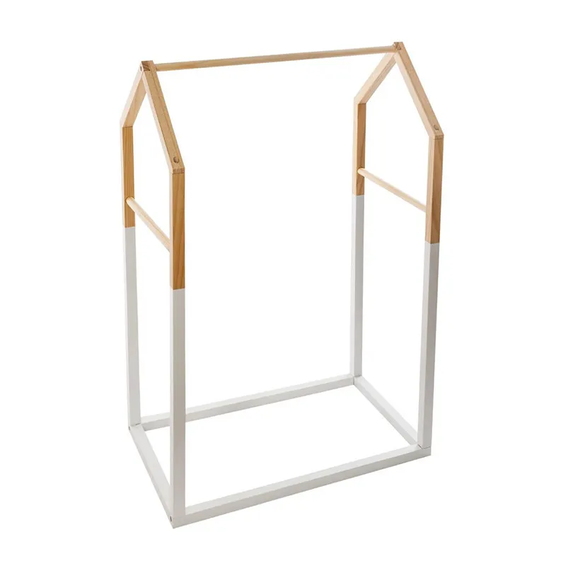 Penderie Enfant Maison Blanc/Naturel - 60x100cm-0