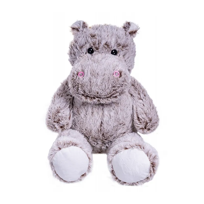 Peluche géante Léo l'Hippopotame Gris - 80cm-1