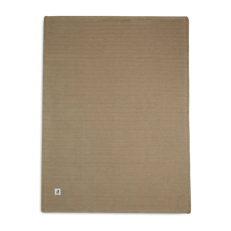 Couverture Lit Bébé Pure Knit Biscuit/Velours - 100x150cm-0