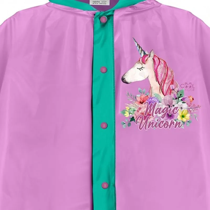 Poncho de pluie Licorne 3-6 ans Perletti - Rose-1