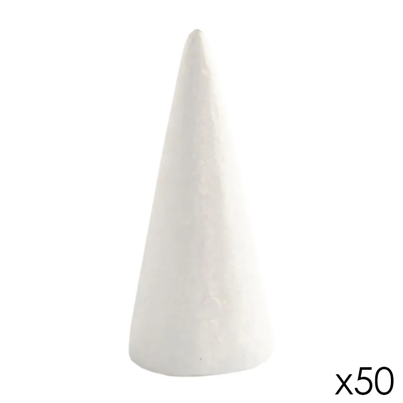 Petits cônes polystyrène 11x5,5cm 50pcs - 3+-0