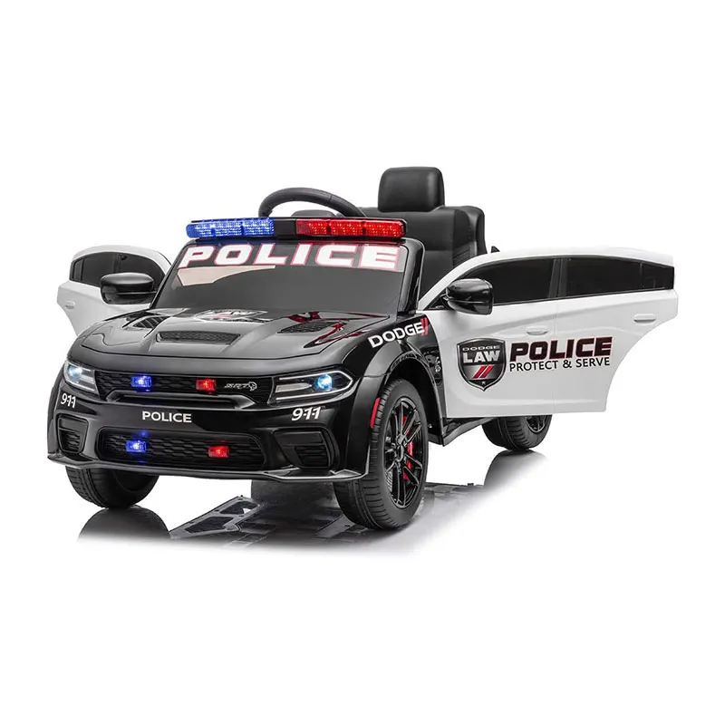 Voiture élec. Dodge Police Noir - 36m+-4