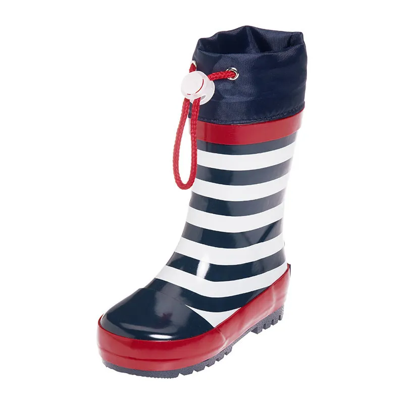 Bottes de pluie hautes cordon Marin - Marine/Blanc-0