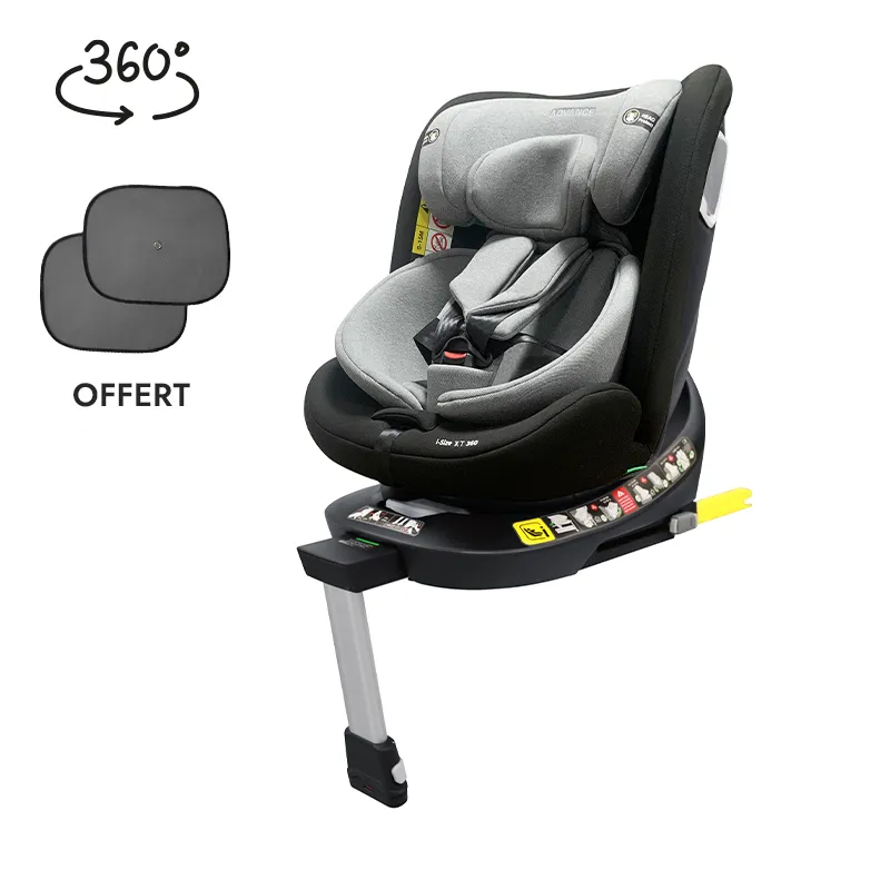 Siège-auto I-SIZE/ISOFIX XT 360° 40 à 150cm + Sur-housse OFFERTE - Noir/Gris-5