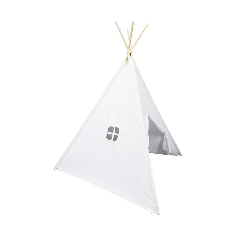 Tipi Blanc à pois Rose - 120x120x160cm-1