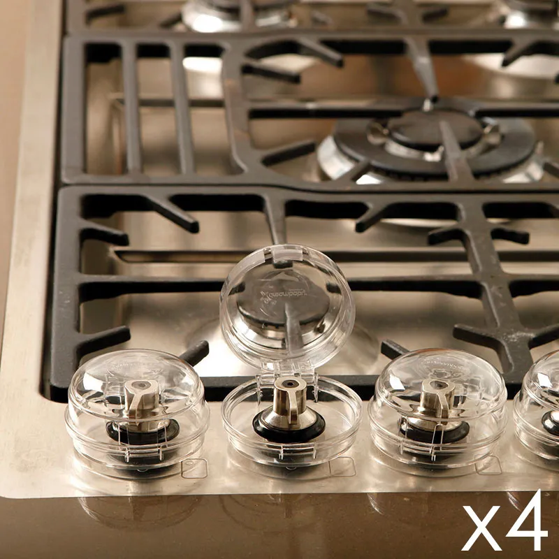 4 Couvre-bouton de cuisinière - Transparent-0