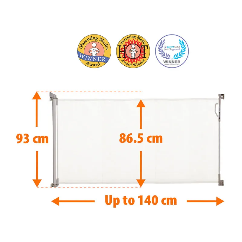 Barrière de Sécurité Rétractable Blanc - 0-140xH.93cm-1