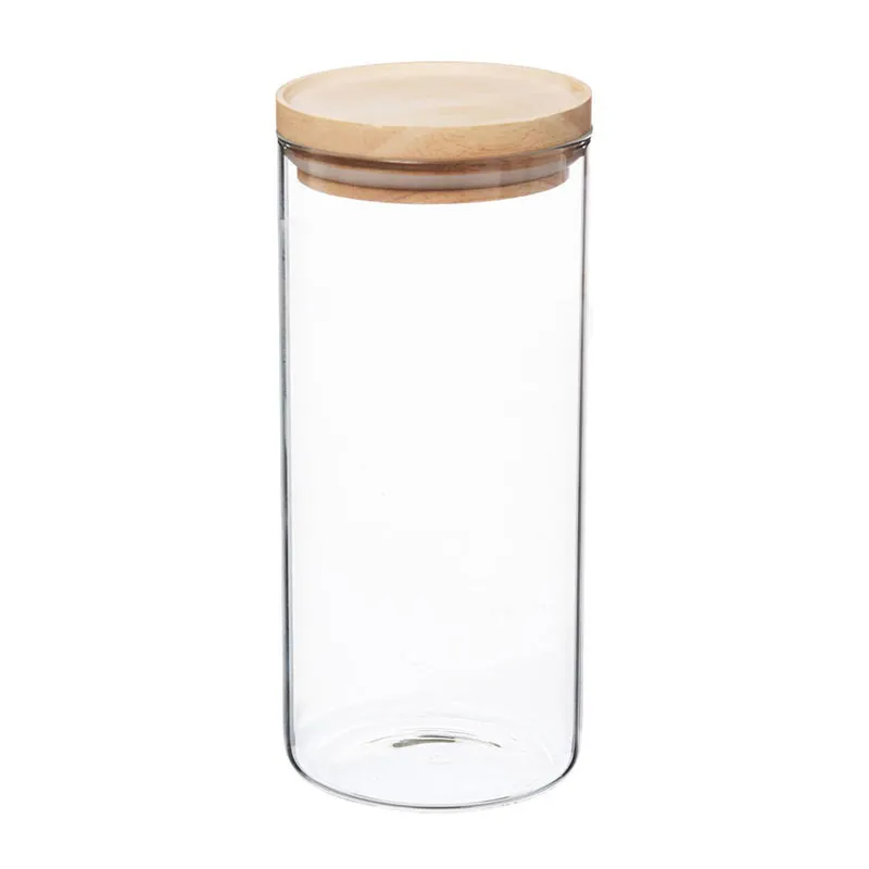 Bocal Verre couvercle Bambou - 1,3L-0