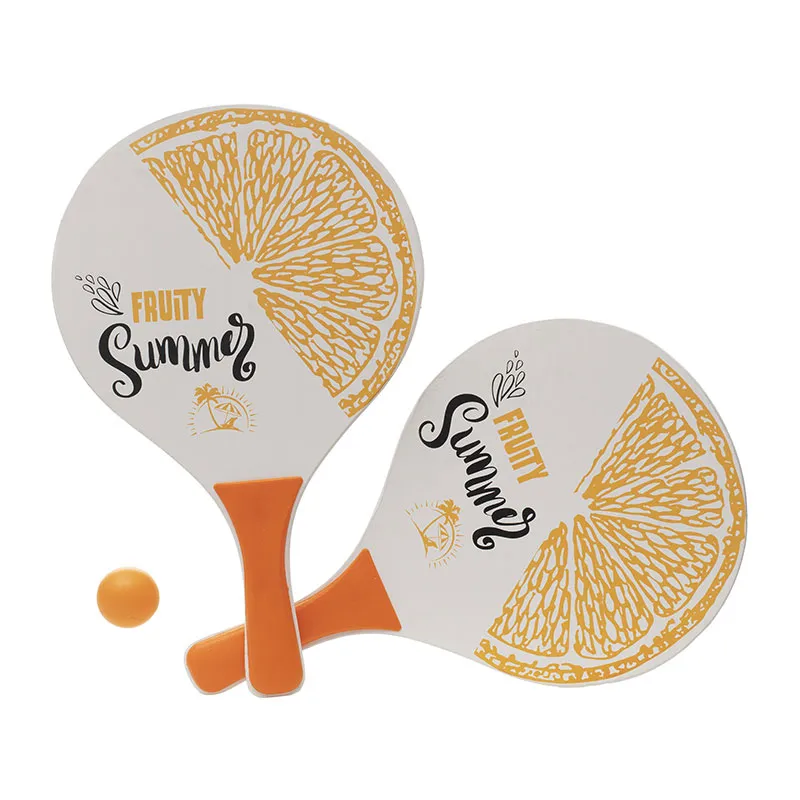 Raquettes de plage Bois + Balles Aléat. - 2pcs-1