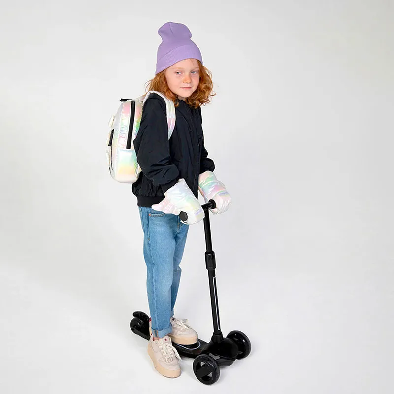 Moufles Enfant Wings avec attaches pour vélo/trottinettes - Iridescent-1
