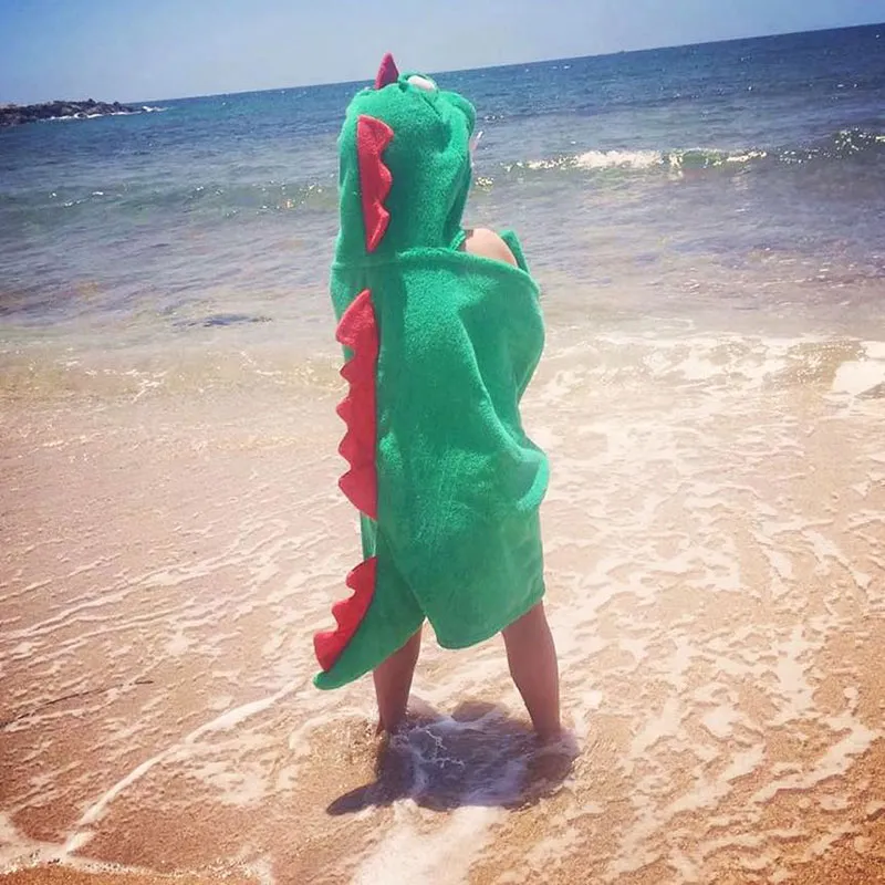 Serviette de bain Capuche Coton Dinosaure - 55x127cm-2