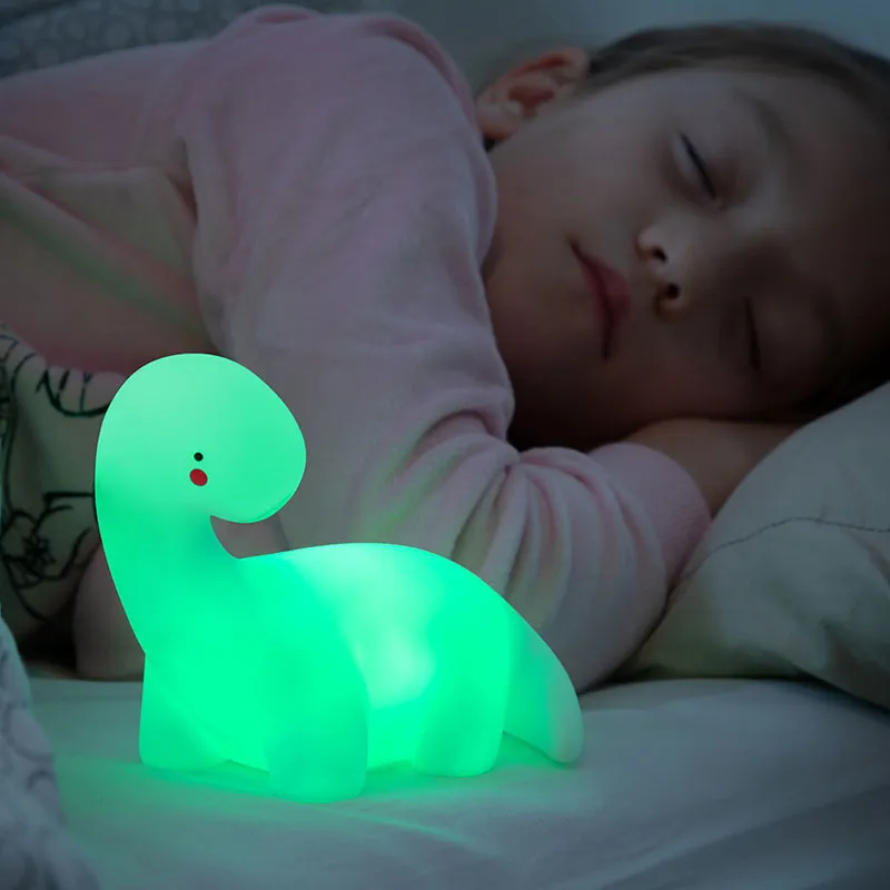 Lampe LED Dinosaure multicolore - 13x12x8cm-0
