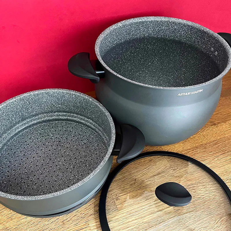 Couscoussier Arthur Martin aluminium 10L - Gris-10