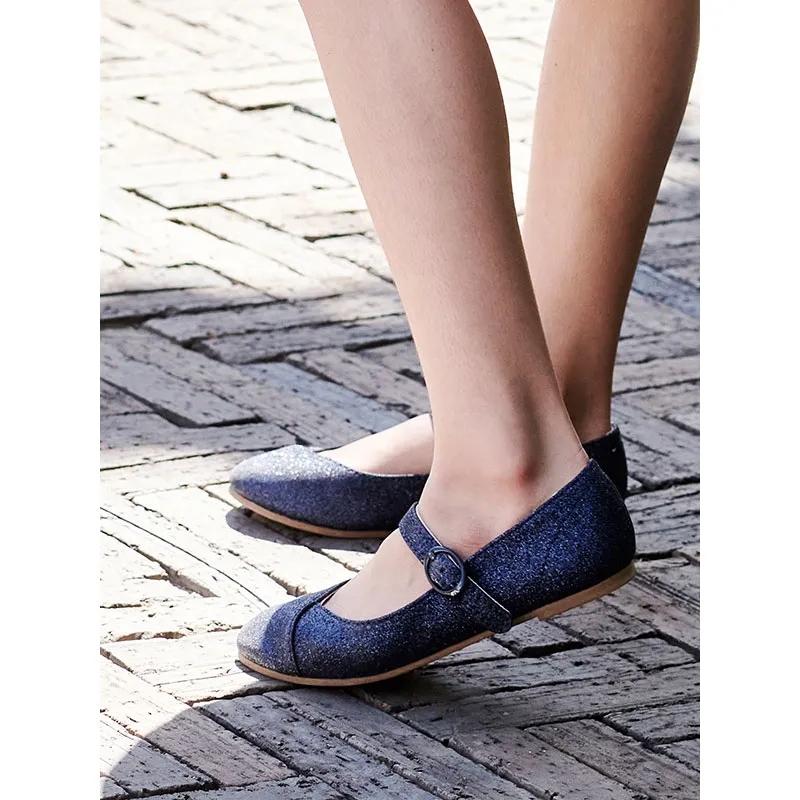 Ballerines à paillettes fille - Bleu-3