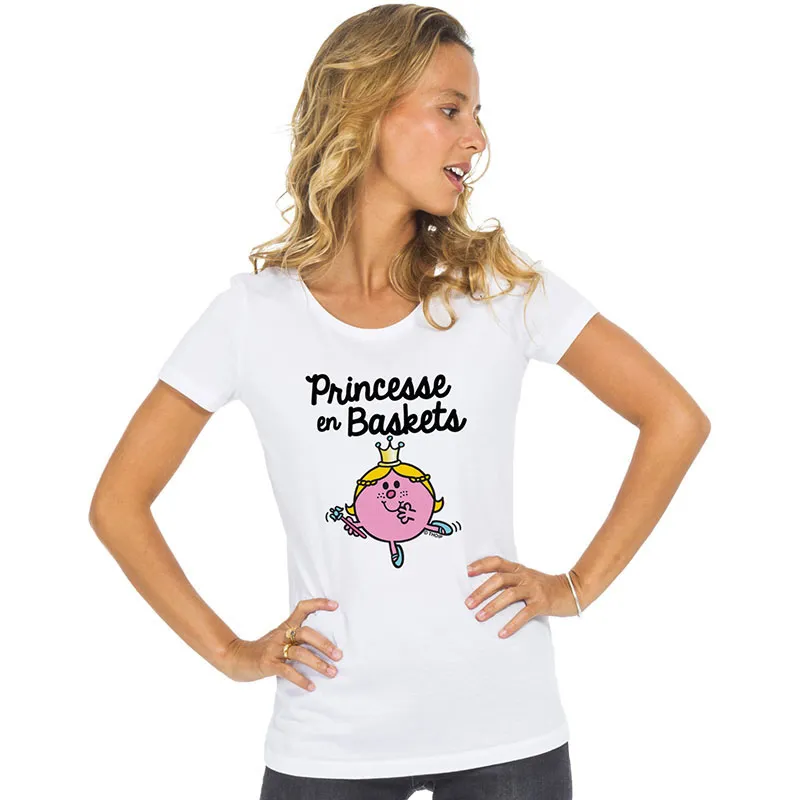 T-shirt Femme Princesse en basket BIO - Blanc-0