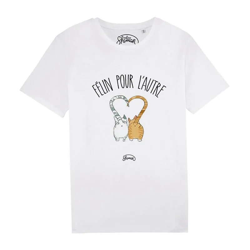 T-shirt Homme Félin pour l'autre BIO - Blanc-0