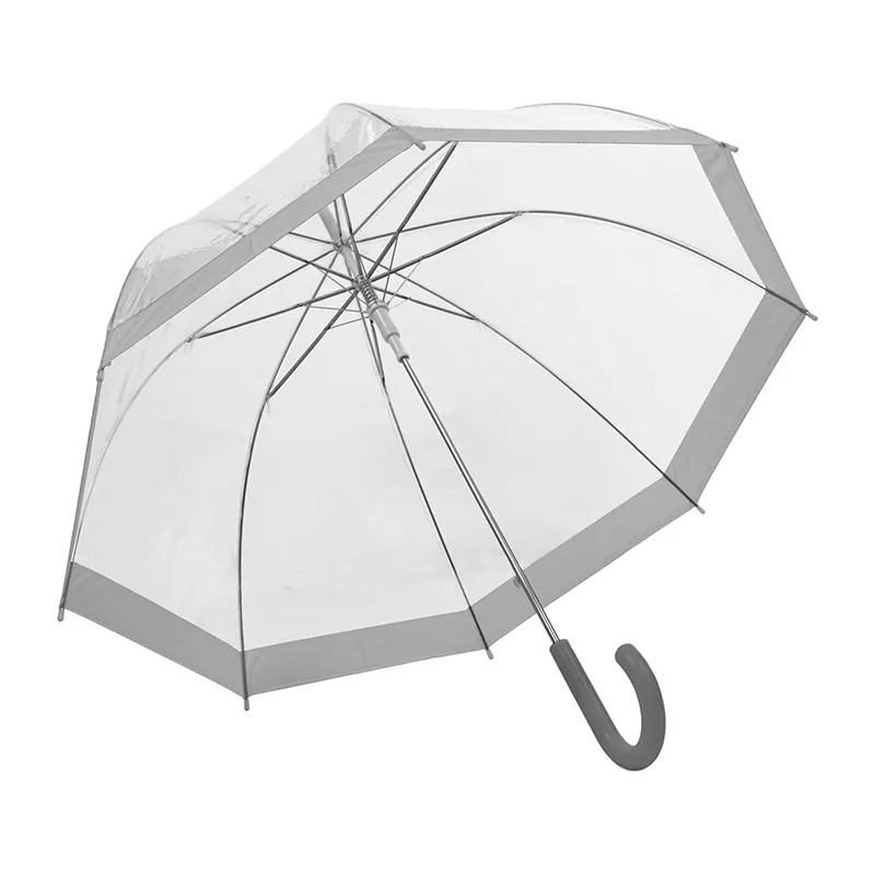 Parapluie cloche auto. Susino - Transparent/Argenté-0