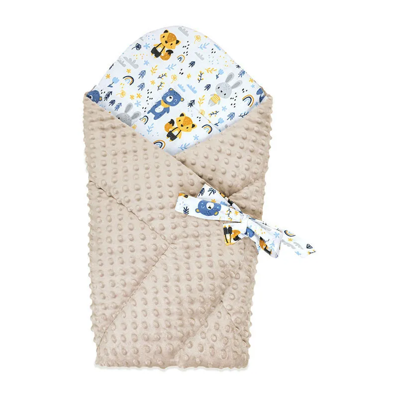Nid d'ange Minky Ours & Co Blanc/Gris - 75x75cm-0