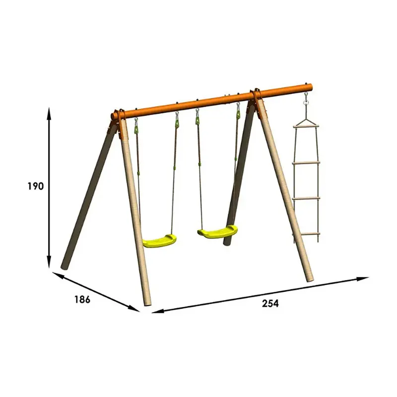Portique bois 1,90m 3 Agrès Piki - 3+-3