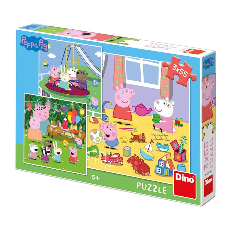 3 Puzzles 55pcs Peppa Pig en vacances - 5+-0