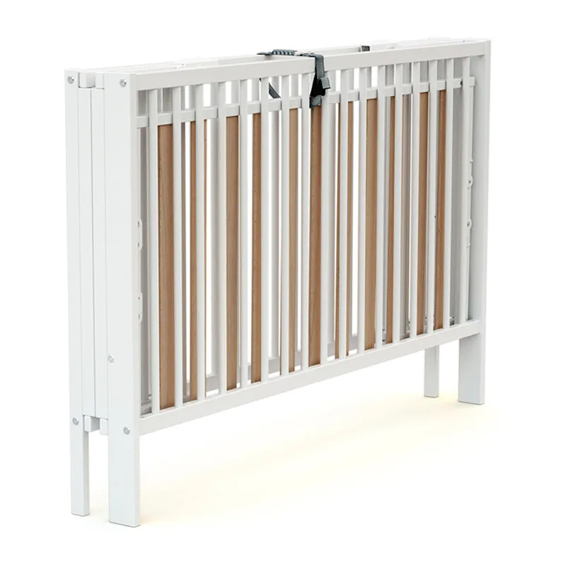Lit Bébé pliant Bois Essentiel Blanc - 60x120cm-1