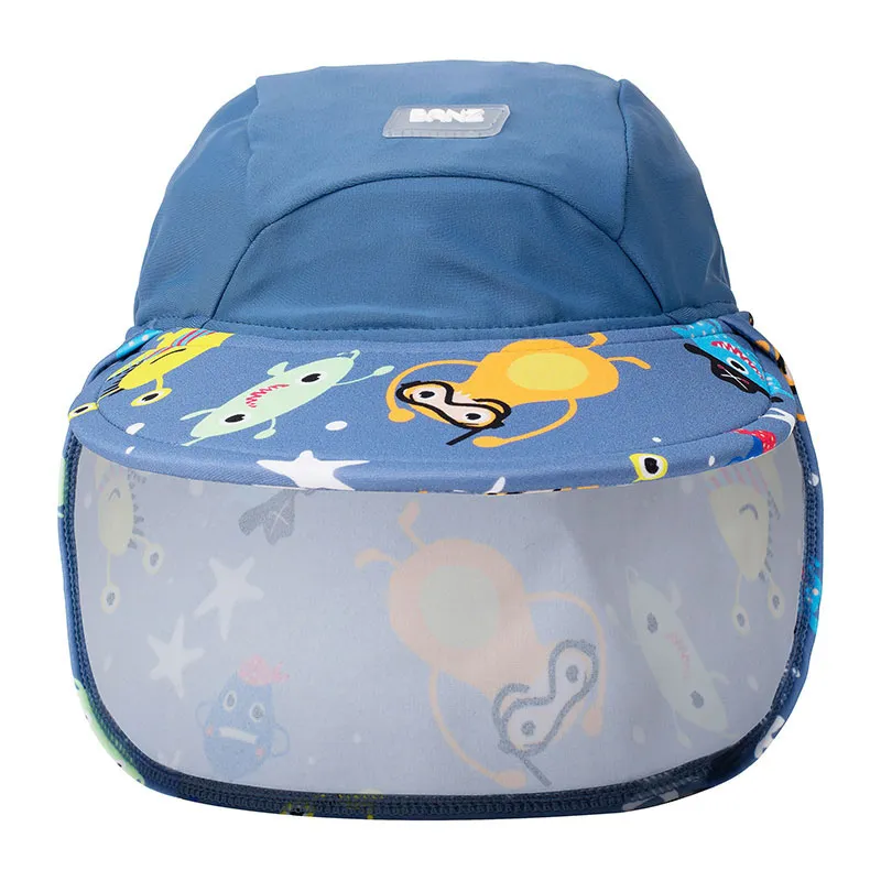 Casquette à rabat Anti-UV 50+ Monstre - Bleu-0