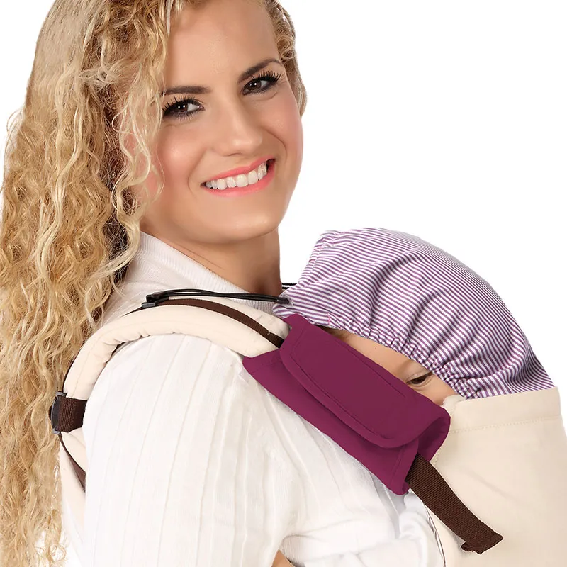 Set Capuche + Protecteurs Bretelles Porte bébé - Violet-1