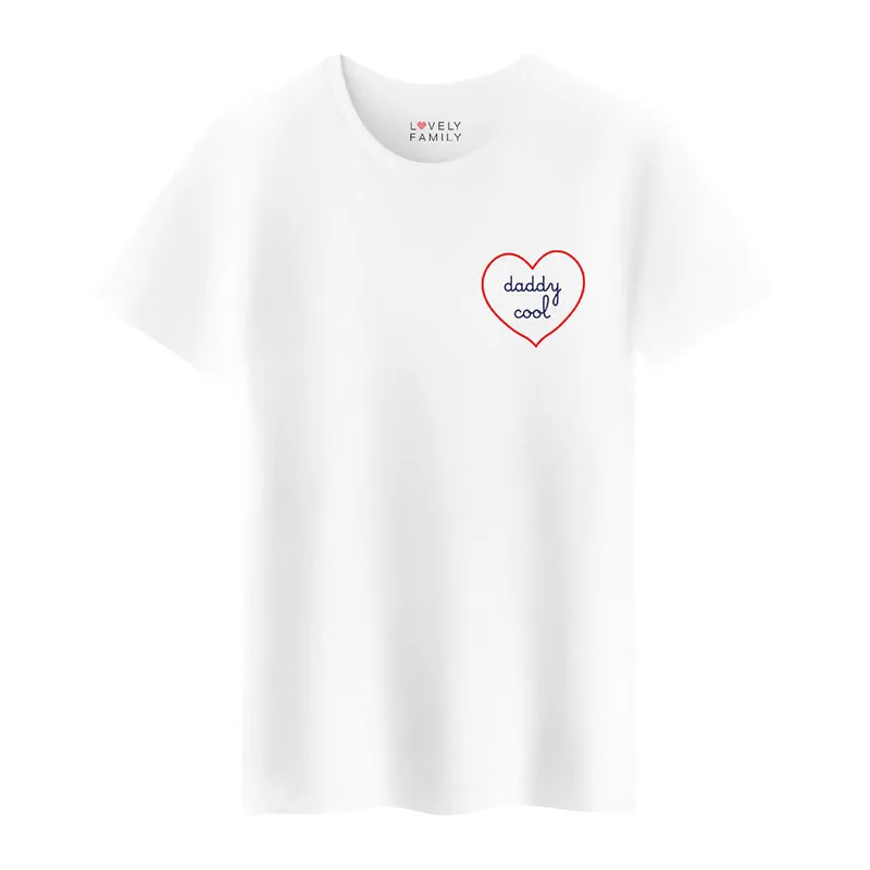 T-shirt Daddy cool - coeur BIO - Blanc-0